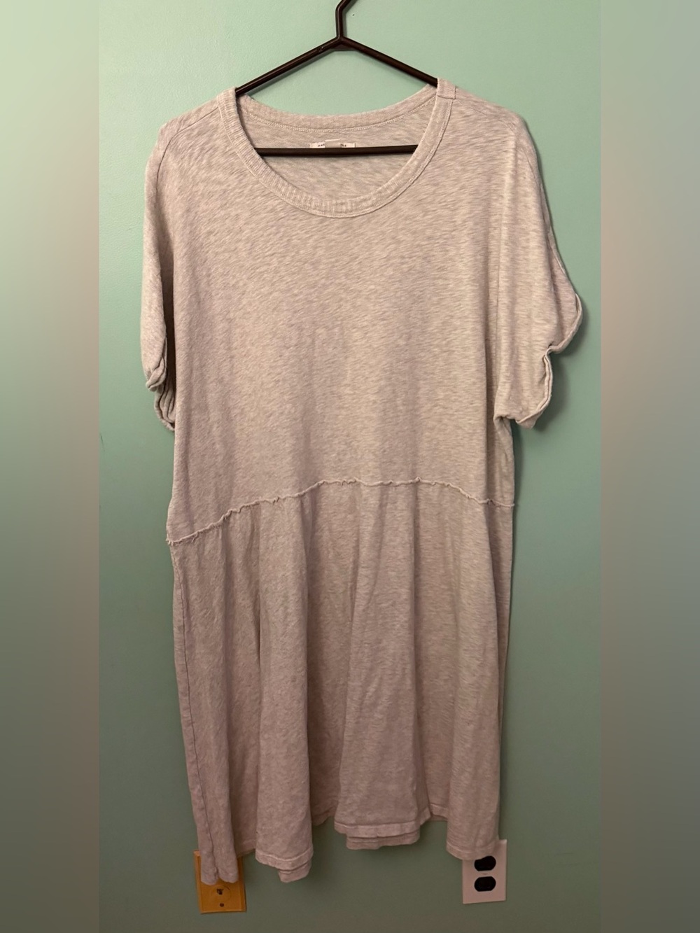 American Eagle Outfitters Heather Light Gray Short-Sleeve Mini Dress